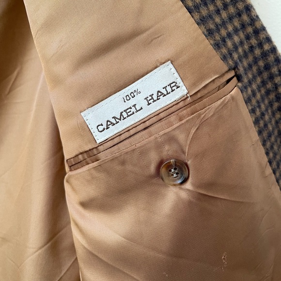 PINCUS BROTHERS MAXWELL Nordstrom Camel Hair Houndstooth 2-Button Sports… - Picture 8 of 9